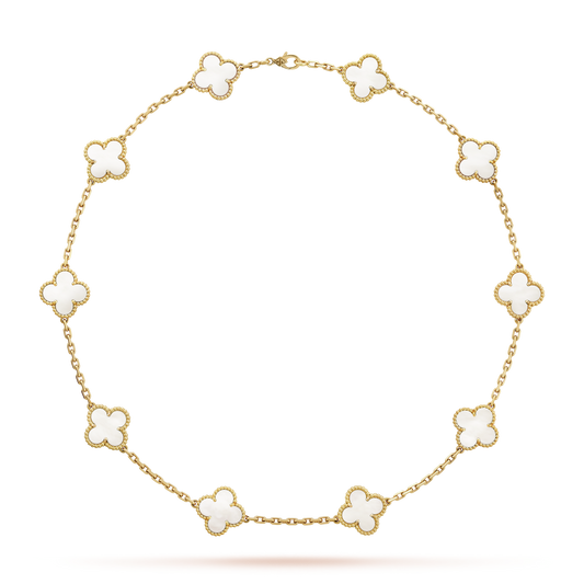 HALSKETTE KLEEBLATT 10 DESIGN | WEISS
