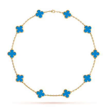 HALSKETTE KLEEBLATT 10 DESIGN | BLAU