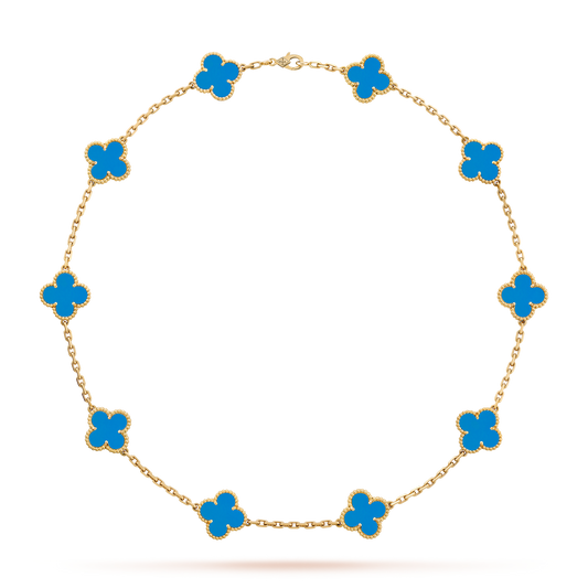 HALSKETTE KLEEBLATT 10 DESIGN | BLAU
