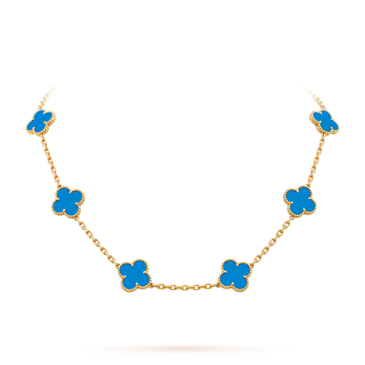 HALSKETTE KLEEBLATT 10 DESIGN | BLAU