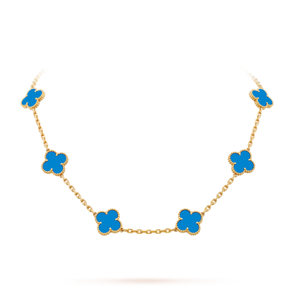 HALSKETTE KLEEBLATT 10 DESIGN | BLAU