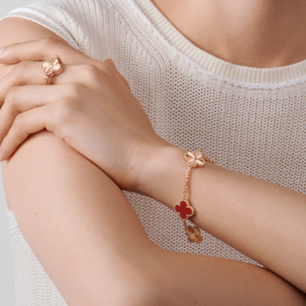 KLEE-ARMBAND DELUXE | ROT &amp; ROSÉGOLD